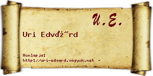 Uri Edvárd névjegykártya